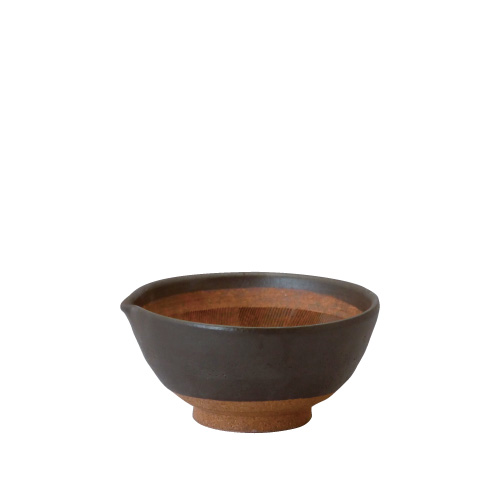 日常茶飯器 黒マット 片口すり鉢 中